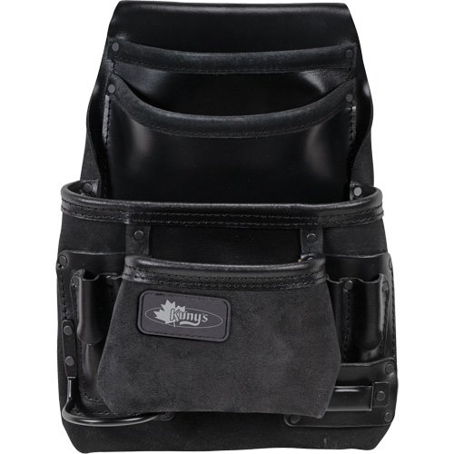 Phantom Collection Heavy-Duty Nail & Tool Bag, Leather, 10 Pockets, Black Waymarc Industries Inc