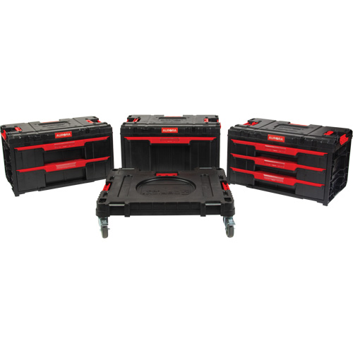 Ensemble de coffres &agrave; outils Arx de 4 morceaux avec socle &agrave; roulettes pivotantes, 23-1/10" x 15" x 22-1/2", Noir Waymarc Industries Inc