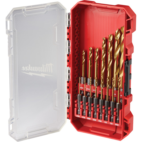 SHOCKWAVE Impact-Duty Drill Bit  Set, 15 Pieces, Titanium Waymarc Industries Inc