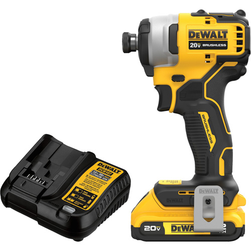 ATOMIC COMPACT SERIESMAX* Brushless Cordless Compact Impact Driver Kit, 1/4", 1700 in-lbs Max. Torque, 20 V, Lithium-Ion Waymarc Industries Inc