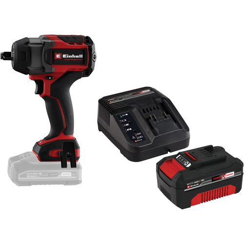 Cl&eacute; &agrave; chocs professionnelle sans fil avec batterie 4 Ah PXC et ensemble de d&eacute;part de chargeur, 18 V, Mandrin 1/2" Waymarc Industries Inc