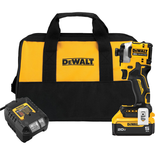 ATOMIC Brushless Cordless 3-Speed Impact Driver Kit, 1/4", 1825 in-lbs Max. Torque, 20 V, Lithium-Ion Waymarc Industries Inc