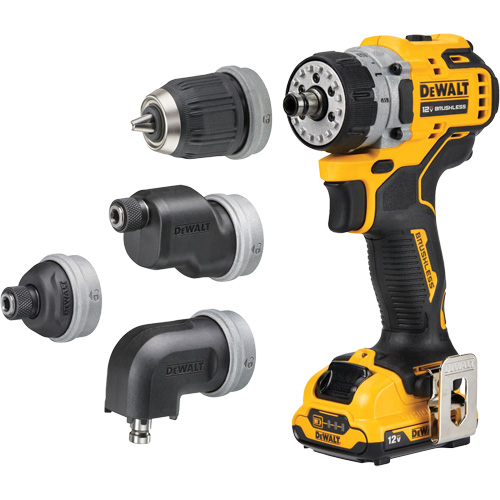 Ensemble perceuse/visseuse sans fil et sans balai XTREME 5-en-1, Lithium-ion, 12 V, Mandrin 3/8" Waymarc Industries Inc