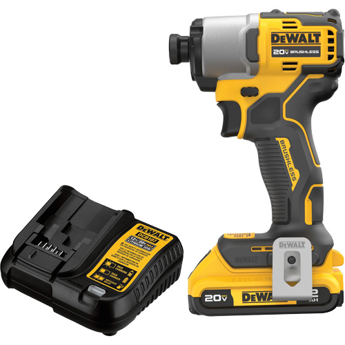 Brushless Cordless Impact Driver Kit, 1/4", 1700 in-lbs Max. Torque, 20 V, Lithium-Ion Waymarc Industries Inc