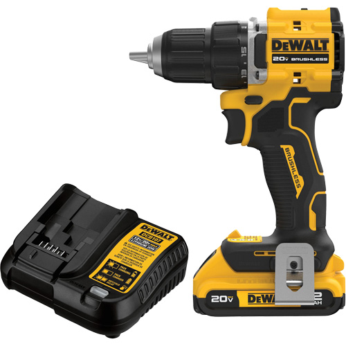 Ensemble visseuse-perceuse sans fil et sans balai ATOMIC COMPACT SERIES, Lithium-ion, 20 V, Mandrin 1/2" Waymarc Industries Inc