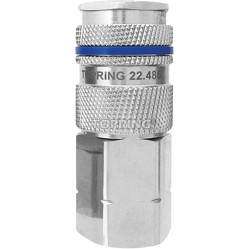 Raccord industriel rapide QUIKSILVER, Laiton nickel&eacute;, 1/2", NPT femelle, 500 psi Waymarc Industries Inc
