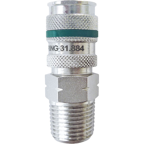 QUIKSILVER Ultraflo 7.8 mm Quick Coupler, Zinc-Plated Steel, 1/2", Male NPT, 362 PSI Waymarc Industries Inc