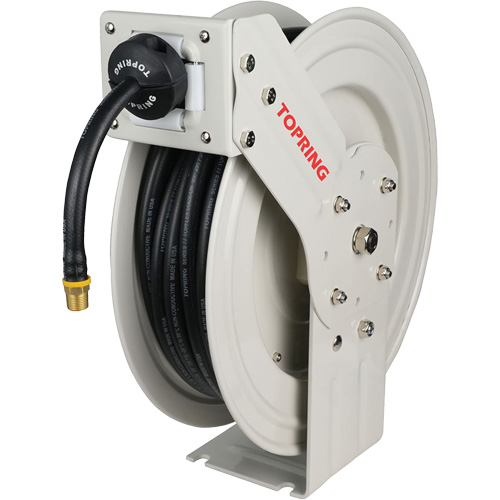 D&eacute;vidoir de tuyau &agrave; rappel automatique &agrave; bras simple de type L MAXREEL avec tuyau en caoutchouc, Air, 3/8" x 50', Tuyau simple, 250 PSI Waymarc Industries Inc