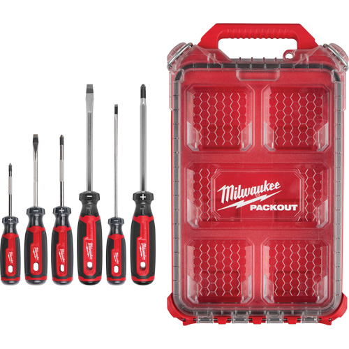 Ensemble de tournevis &agrave; prise coussin&eacute;e avec organisateur compact &agrave; profil bas PACKOUT, 6 m Waymarc Industries Inc