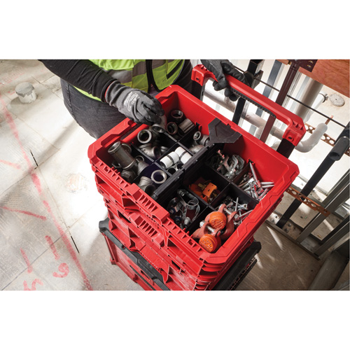 Bac &agrave; profil bas PACKOUT, 15" x 18-5/8" x 6-5/8", Noir/Rouge Waymarc Industries Inc