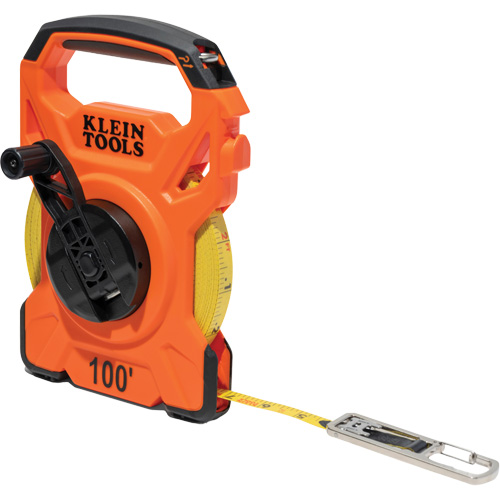 Open Reel Tape Measure with Single Hook & Carabiner, 1/2" x 100', 1/10" Graduations Waymarc Industries Inc