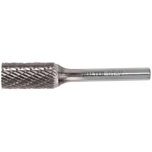 Double Cut Cylindrical Carbide Burr, 1/4" Dia., 1/4" Shank, 5/8" Depth of Cut Waymarc Industries Inc
