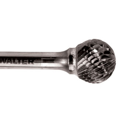 Double Cut Ball Nose Burr, SD-5, 1/2" Dia., 1/4" Shank, 7/16" Depth of Cut Waymarc Industries Inc