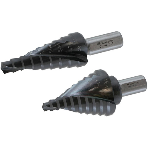 Foret &eacute;tag&eacute; Multi-Step, 1/4" - 1-3/8", Incr&eacute;ments de 1/8", Acier rapide Waymarc Industries Inc