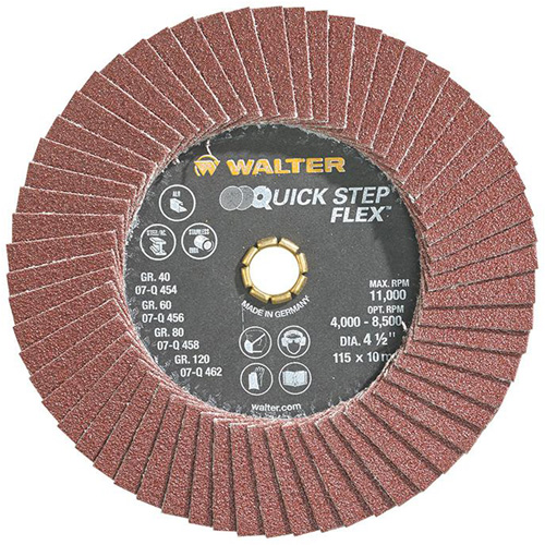 QUICK-STEP FLEX Flap Disc, 4-1/2" x Type 29, 80 Grit, Aluminum Oxide Waymarc Industries Inc