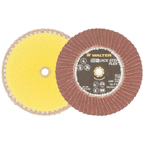QUICK-STEP FLEX Flap Disc, 4-1/2" x Type 29, 120 Grit, Aluminum Oxide Waymarc Industries Inc