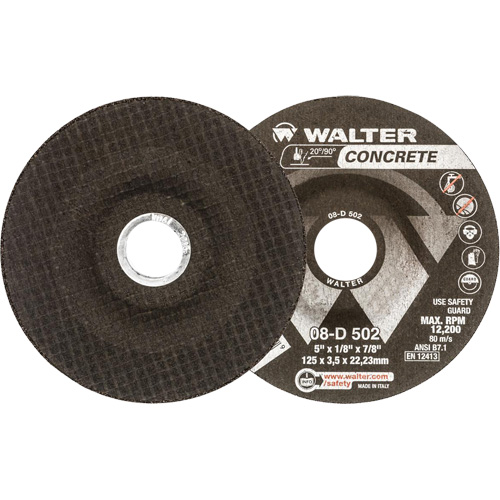 Depressed Centre Grinding Wheels - Concrete Type 27, 5" x 1/8", 7/8" Arbor, Type 27 Waymarc Industries Inc