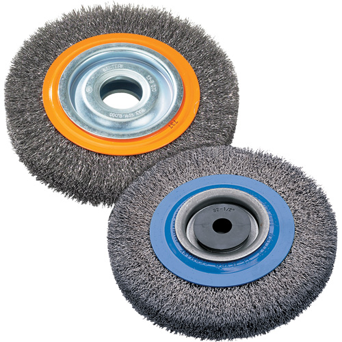 Wire Wheel Brush, 8" Dia., 0.118" Fill, 1-1/4" Arbor Waymarc Industries Inc