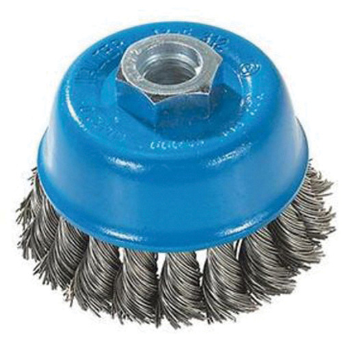 Knot-Twisted Wire Cup Brush, 3" Dia. x M10x1.25 Arbor Waymarc Industries Inc