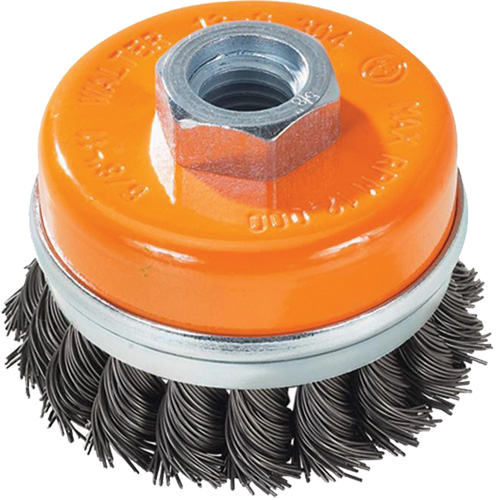 Brosse boisseau &agrave; fils nou&eacute;s avec anneau, 3" dia. x 5/8"-11 arbre Waymarc Industries Inc