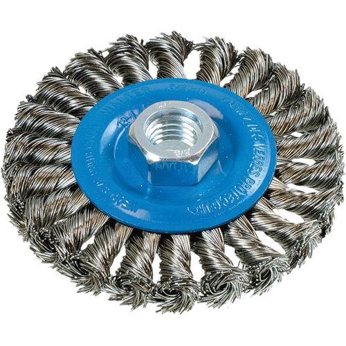 Wide Knotted Wire Wheel Brush, 5/8"-11 Arbor, Steel Waymarc Industries Inc