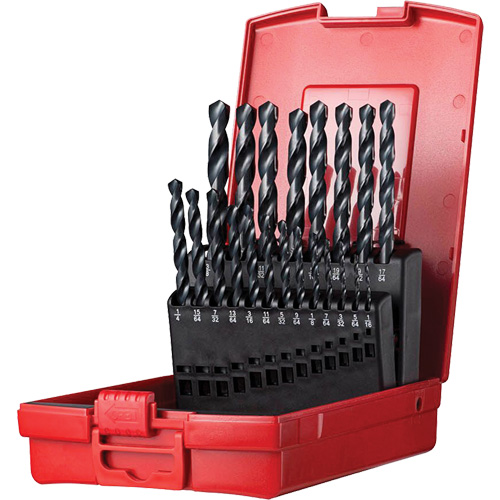 Jobber Length Drill Bit Set, 19 Pieces, High Speed Steel Waymarc Industries Inc