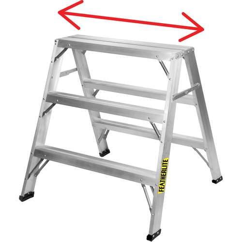 Industrial-Duty Sawhorse, 2' H x 31.9375" W x 23.50" D, 300 lbs. Capacity, Aluminum Waymarc Industries Inc