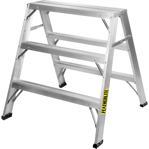 Industrial-Duty Sawhorse, 3' H x 33.3125" W x 31.50" D, 300 lbs. Capacity, Aluminum Waymarc Industries Inc