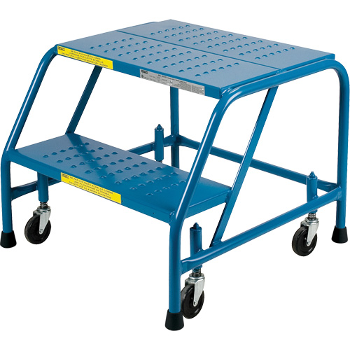 Rolling Step Ladder, 2 Steps, 18" Step Width, 19" Platform Height, Steel Waymarc Industries Inc
