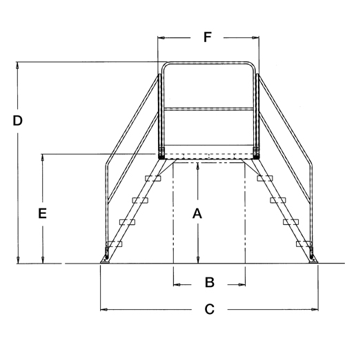 &eacute;chelles de liaison, 103-1/2" Port&eacute;e hors tout, 50" ha x 48" p, 24" Largeur de la marche Waymarc Industries Inc