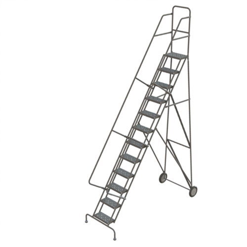&eacute;chelles roulantes en acier, 12 marches, Largeur de la marche 16", Hauteur de la plateforme 120", Acier Waymarc Industries Inc