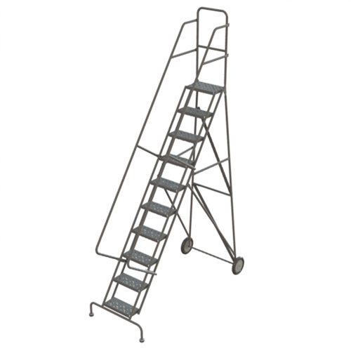 Rolling Ladder, 10 Steps, Serrated, 106" High Waymarc Industries Inc