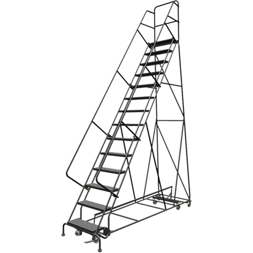 &eacute;chelles roulantes multidirectionnelles, 14 marches, Largeur de la marche 24", Hauteur de la plateforme 140", Acier Waymarc Industries Inc