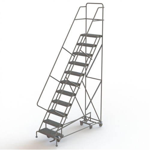 &eacute;chelles roulantes multidirectionnelles, 11 marches, Largeur de la marche 24", Hauteur de la plateforme 110", Acier Waymarc Industries Inc