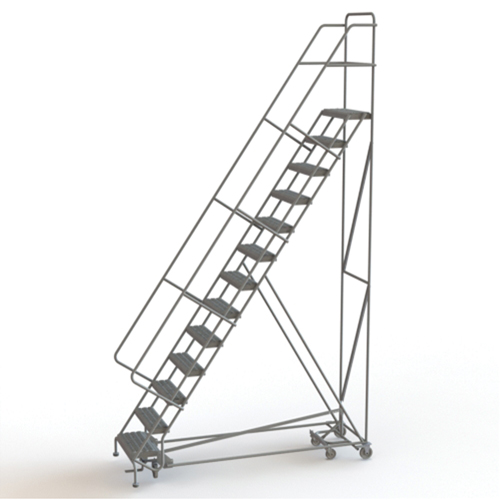 &eacute;chelles roulantes multidirectionnelles, 13 marches, Largeur de la marche 24", Hauteur de la plateforme 130", Acier Waymarc Industries Inc