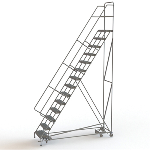 &eacute;chelles roulantes multidirectionnelles, 14 marches, Largeur de la marche 24", Hauteur de la plateforme 140", Acier Waymarc Industries Inc