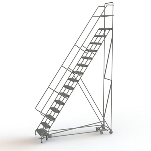 &eacute;chelles roulantes multidirectionnelles, 15 marches, Largeur de la marche 24", Hauteur de la plateforme 150", Acier Waymarc Industries Inc