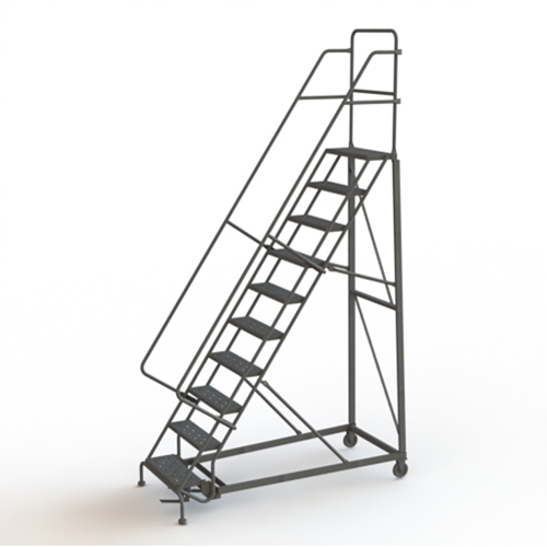 &eacute;chelles roulantes robustes, 10 marches, Largeur de la marche 24", Hauteur de la plateforme 100", Acier Waymarc Industries Inc