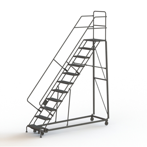 Heavy Duty Safety Slope Ladder, 11 Steps, Perforated, 50° Incline, 110" High Waymarc Industries Inc