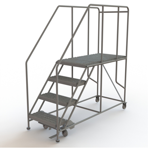 Plateforme de travail mobile, Acier, 4 Marches, 40" ha, 47" p, 24" Marche, Stri&eacute; Waymarc Industries Inc