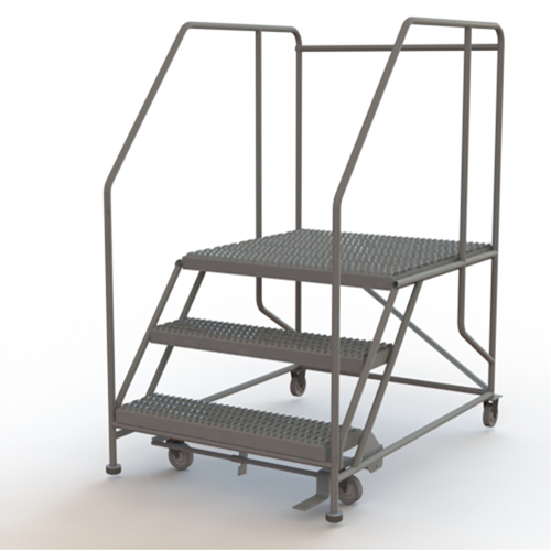 Plateforme de travail mobile, Acier, 3 Marches, 30" ha, 36" p, 36" Marche, Stri&eacute; Waymarc Industries Inc