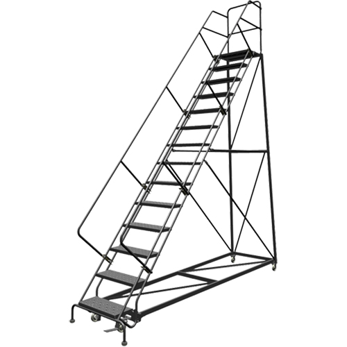 &eacute;chelles en angle de s&eacute;curit&eacute;, 14 marches, Perfor&eacute;, Inclinaison 50°, Hauteur 140" Waymarc Industries Inc