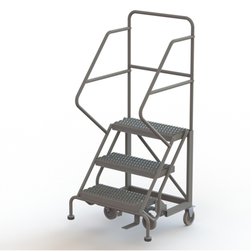 Safety Slope Rolling Ladder, 3 Steps, Serrated, 50° Incline, 30" High Waymarc Industries Inc