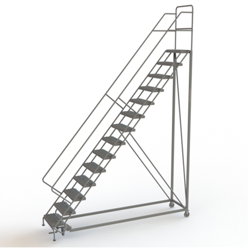&eacute;chelles en angle de s&eacute;curit&eacute;, 14 marches, Stri&eacute;, Inclinaison 50°, Hauteur 140" Waymarc Industries Inc