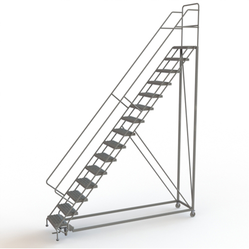 &eacute;chelles en angle de s&eacute;curit&eacute;, 15 marches, Stri&eacute;, Inclinaison 50°, Hauteur 150" Waymarc Industries Inc