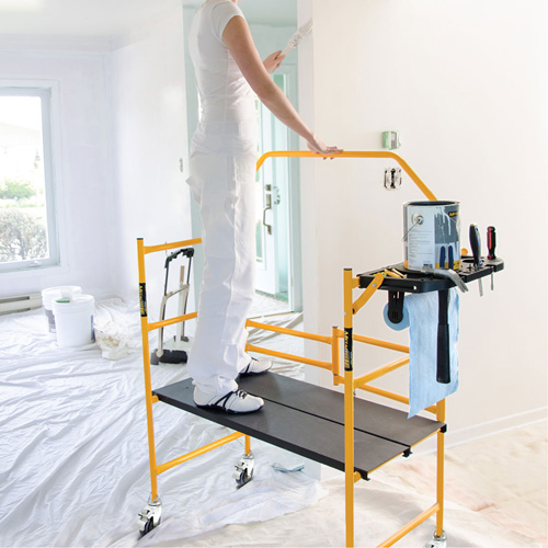 Jobsite Series 4' Safety Rail & Tool Shelf Scaffold Kit, Steel Frame, 49-1/2" D x 57-3/4" H Waymarc Industries Inc