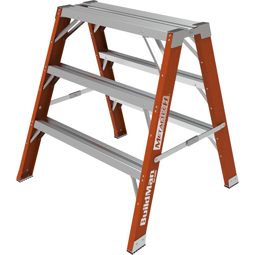 Buildman Step-up Workbench, 3' H x 34.75" W x 33.25" D, 300 lbs. Capacity, Fibreglass Waymarc Industries Inc