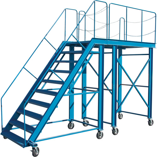 Snow Ladder, Steel, 10 Steps, 99" H, 85-1/2" D, 48" Step, Serrated Waymarc Industries Inc