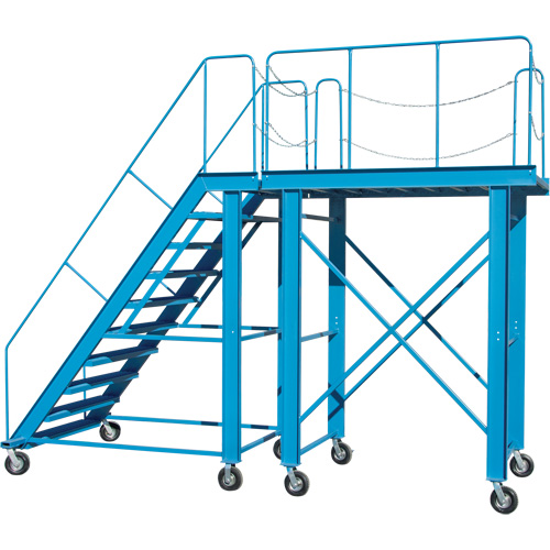Snow Ladder, Steel, 10 Steps, 99" H, 85-1/2" D, 48" Step, Serrated Waymarc Industries Inc