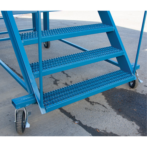 Snow Ladder, Steel, 10 Steps, 99" H, 85-1/2" D, 48" Step, Serrated Waymarc Industries Inc
